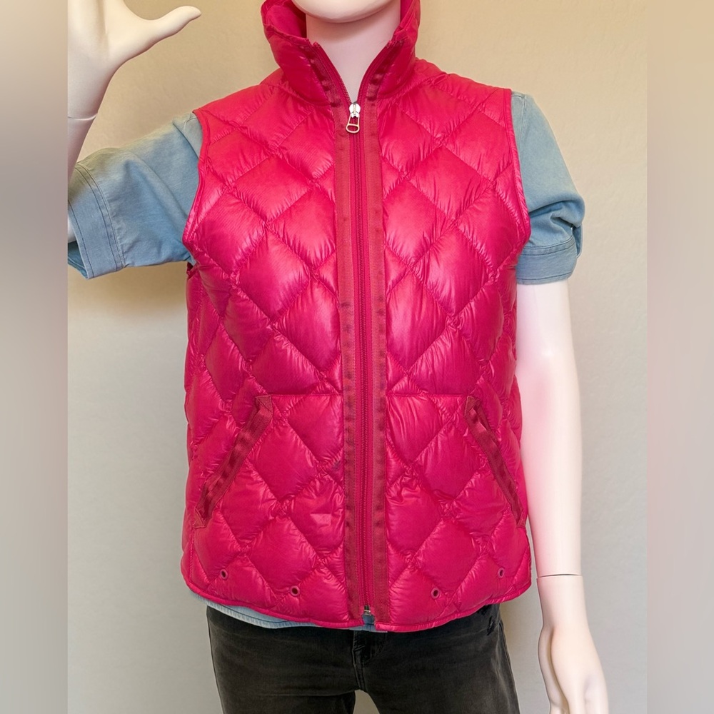 Women's Quilted Hot Pink Ralph Lauren Zip Up Sleeveless Vest Size Large
